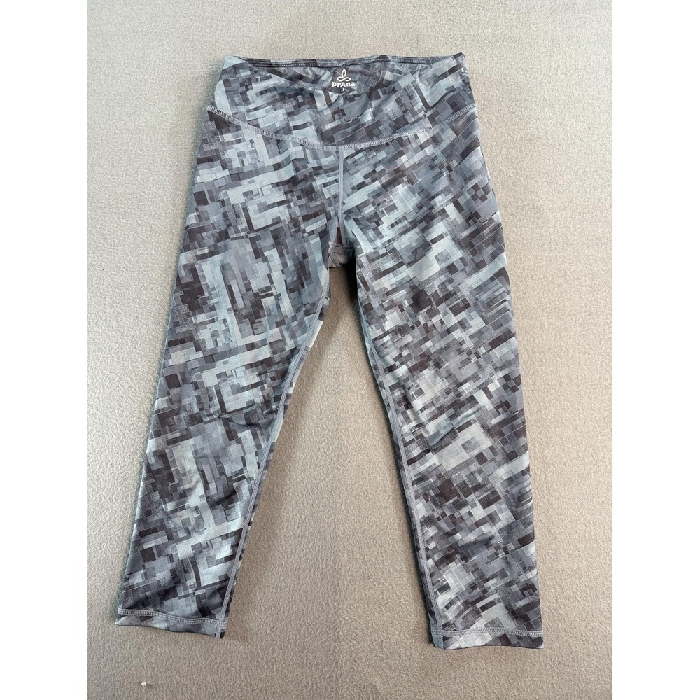 PrAna Leggings Womens Small Gray‎ Geometric Ankle Yoga Athletic Stretch Pants
